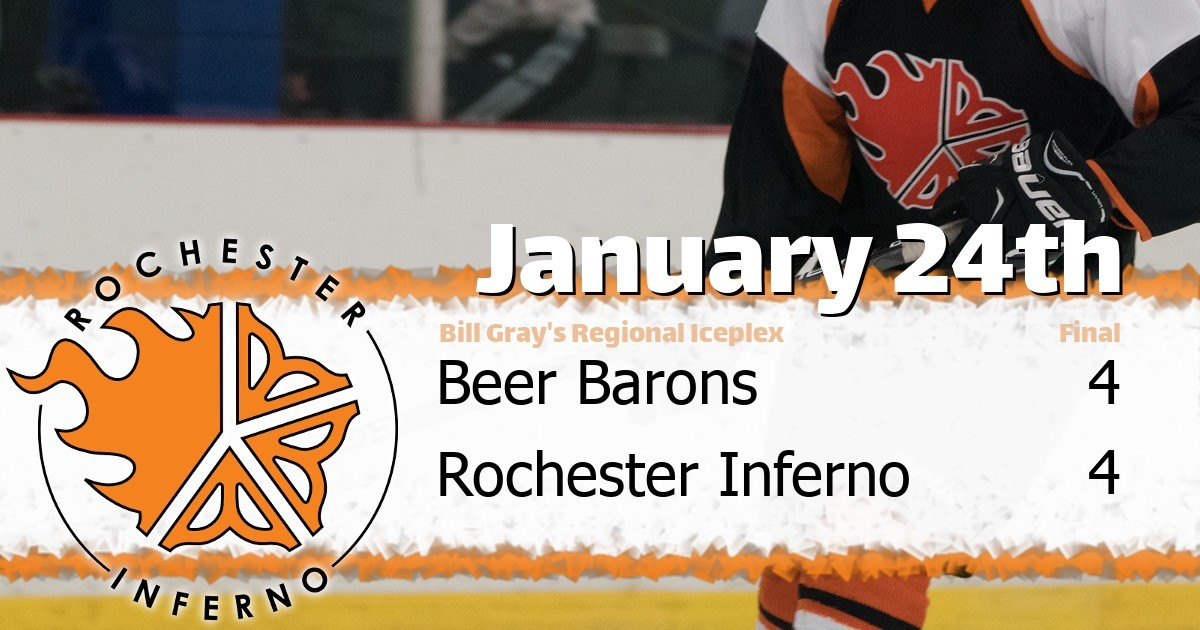 Barons and Inferno fight to 4-4 tie